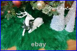 Christmas Green Flower Tree Skirt 5' Luxury Home Decors