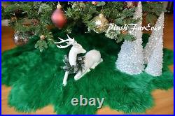 Christmas Green Flower Tree Skirt 5' Shaggy Luxury Home