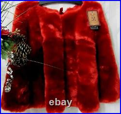 Christmas Red Faux Polar Bear Fur Tree Skirt Large 52 Thick Rich Super-Soft