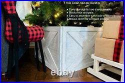 Christmas Tree Collar Box Wooden Tree Box Collar White Wash X Medium X