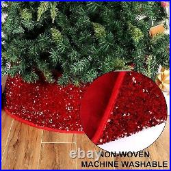 Christmas Tree Collar Decorations, 30-Inch Sequin Christmas Tree Ring Skirt X