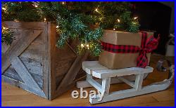Christmas Tree Collar or Box Made of Reclaimed Wood Rustic Tree Skirt Blocks K