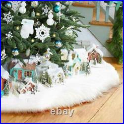Christmas Tree Skirt Bright White Xmas Skirt Christmas Ornaments