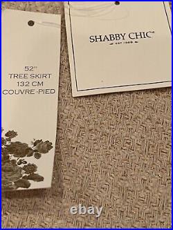 Christmas Tree Skirt Cream White & Gold Metallic By Shabby Chic 52 Round New