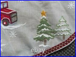 Christmas Tree Skirt Stockings Table Runner Vintage Red Truck Set Of 4