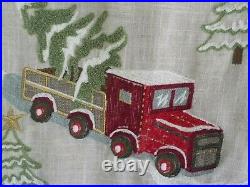 Christmas Tree Skirt Stockings Table Runner Vintage Red Truck Set Of 4