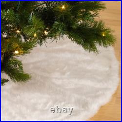 Christmas Tree Skirt With Faux Fur Design
