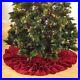 Christmas Tree Skirt with Ruffled Design, Red, 72
