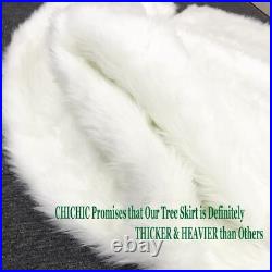 Christmas Tree Skirts Plush Faux Fur Soft Luxury Pet Indoor Outdoor Decorations