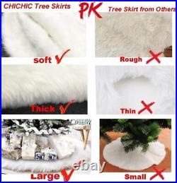 Christmas Tree Skirts Plush Faux Fur Soft Luxury Pet Indoor Outdoor Decorations