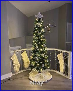 Christmas tree skirt Giant knit, chunky knit gray Christmas tree
