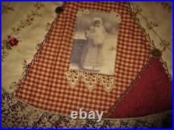 Crazy Quilt Tree Skirt Vintage Lace Victorian Children Images Small Size