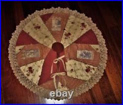 Crazy Quilt Tree Skirt Vintage Lace Victorian Children Images Small Size