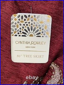 Cynthia Rowley NEW! BEADED 50 CHRISTMAS Tree Skirt Gold 50 LUX GORGEOUS