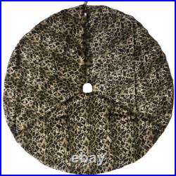 D. Stevens 18-3852 Faux Leopard Fur Tree Skirt, Brown, 64 Inch Diameter