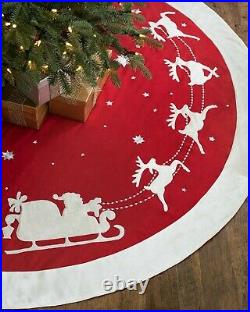 Dashing Through the Snow Tree Skirt 72 Red Reindeer Skirt For Christmas Tree