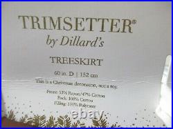 Dillard's Trimsetter LARGE 60 QUILTED White VELVET TREE SKIRT Christmas NWT