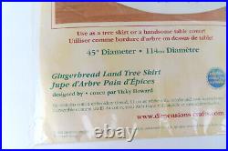 Dimensions Christmas Counted Cross Stitch Tree Skirt Kit Gingerbread Land 8670