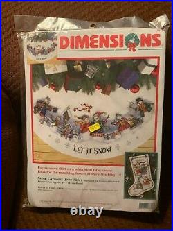 Dimensions Christmas Counted Cross Tree Skirt Craft Kit, SNOW CAROLERS, 8618,45