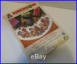 Dimensions Counted Cross Stitch Christmas Bears Tree Skirt New Sealed 8693 45