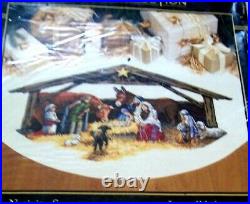 Dimensions Gold Collection 8814 Christmas Cross Stitch NATIVITY SCENE Tree Skirt