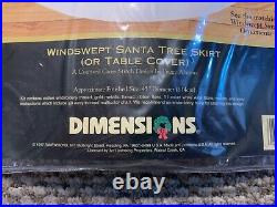 Dimensions Gold Collection Windswept Santa Ornaments Tree Skirt Table Cover Xmas