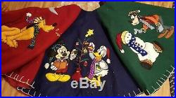 Disney Mickey Donald Goofy Pluto Applique Christmas Tree Skirt 50 Inch