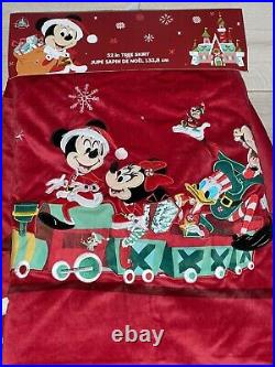 Disney Mickey & Friends Train Holiday Cheer Christmas Tree Skirt NEW