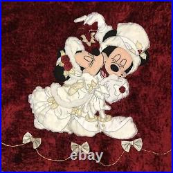 Disney Parks Mickey & Minnie Mouse Victorian Velveteen Christmas Tree Skirt