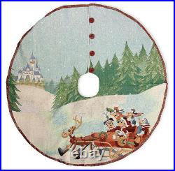 Disney Parks Mickey Mouse & Friends Tapestry Christmas Tree Skirt NEW
