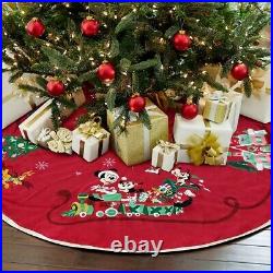 Disney Store 2020 Mickey & Friends Train Holiday Cheer Christmas Tree Skirt NEW