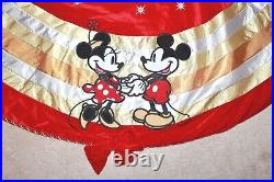Disney Store Exclusive CHRISTMAS RED TREE SKIRT MICKEY MOUSE & MINNIE MOUSE