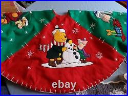 Disney Winnie The Pooh & Friends Christmas Tree Skirt Tigger Eeyore Piglet New