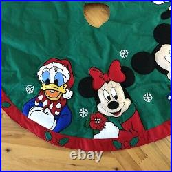 Disney World Parks Mickey Minnie Goofy Donald Duck Christmas Tree Skirt 50in
