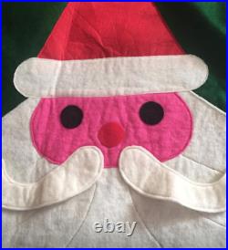 EUC Vintage MCM Felt Christmas Tree Skirt Santas Mid Century Mod Santa Claus 36