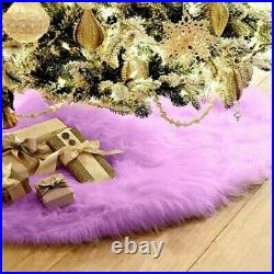 Faux Fur Christmas Tree Skirt 48 inches Lavender Xmas Skirt