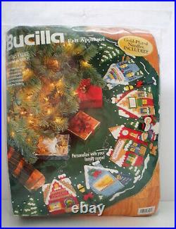Felt Applique Tree Skirt Kit Christmas Village Bucilla 83980 43