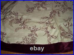 Frontgate Christmas Holiday Toile Tree Skirt Belgian Linen Mulberry 70