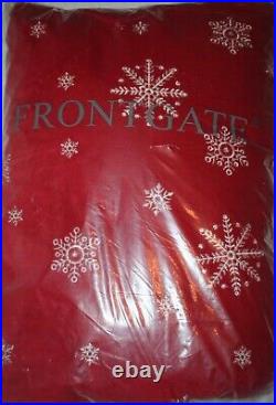 Frontgate Snowflake Embroidered Faux Fur Cuff Tree Skirt 72 Diameter Christmas