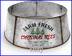 Galvanized Christmas Tree Collar Large to Small Christmas Tree Base Cover. Adj