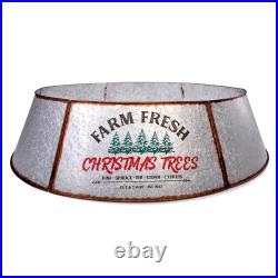 Galvanized Tree Collar Large To Small Christmas Tree. Adjustable Metal Skirt