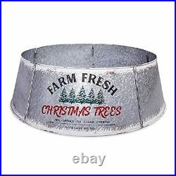 Galvanized Tree Collar Large to Small Christmas Oversize Distressed White