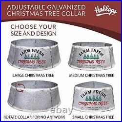 Galvanized Tree Collar Large to Small Christmas Oversize Distressed White
