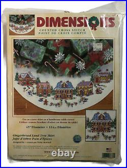 Gingerbread Land CHRISTMAS Tree Skirt counted cross stitch Kit Dimensions 8670