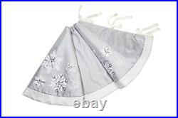 Glistening Snow Christmas Tree Skirt, 56-Inch