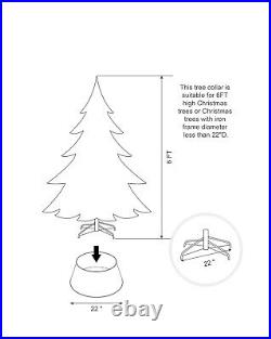 Glitzhome 22 Galvanized Christmas Tree Ring Collar Metal Tree Skirt Party Decor