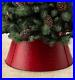 Glitzhome 26''D Red Hammer-harden Metal Christmas Tree Collar Skirt Party Decor