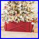 Glitzhome 26 L Red Wooden Tree Collar Tree Stand Cover Christmas Tree Skirt