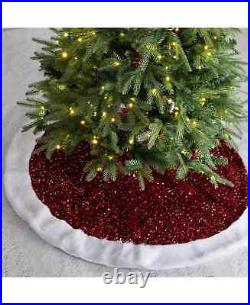 Glitzhome B3625 Red Sequin Christmas Tree Skirt 48 in