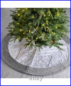 Glitzhome White Fleece Holiday / Christmas Tree Skirt 48